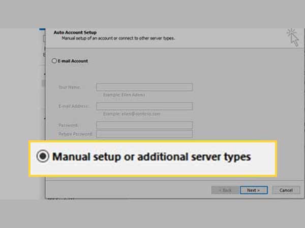 Now, select Manual setup or additional server types and hit the Nextbutton.