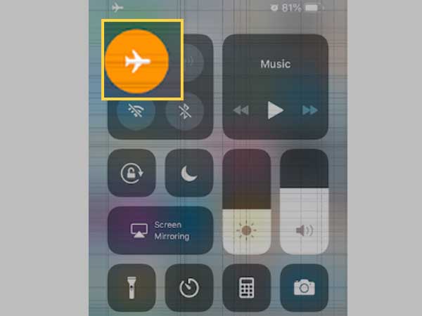 Toggle the ‘Airplane Mode’ switch