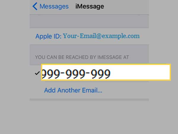 Check inside the ‘Send & Receive’ option that your ‘Phone Number’ is listed under “You Can Be Reached By” section.