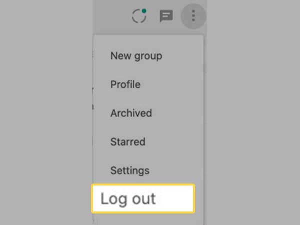 Click on the ‘Log Out’ option to temporarily close your WhatsApp Web