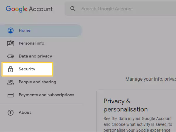 go to “Google Account page” and “Security” settings