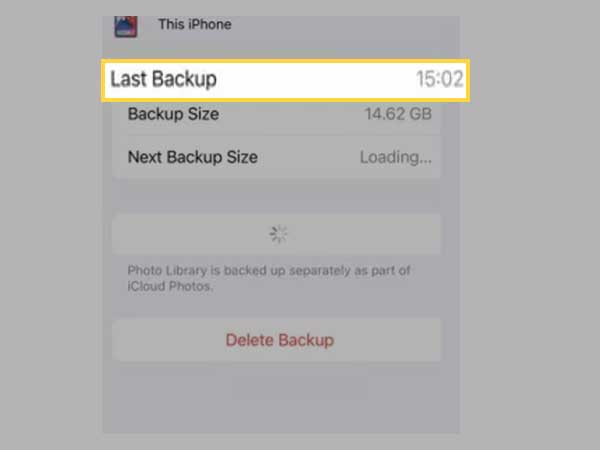 From the list of backups for your iPhone, check when it was last backed up