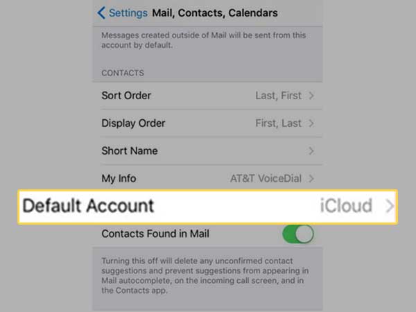 Select iCloud as the default account instead of ‘On my iPhone.