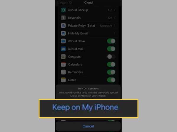 Select the Keep on My iPhone option.