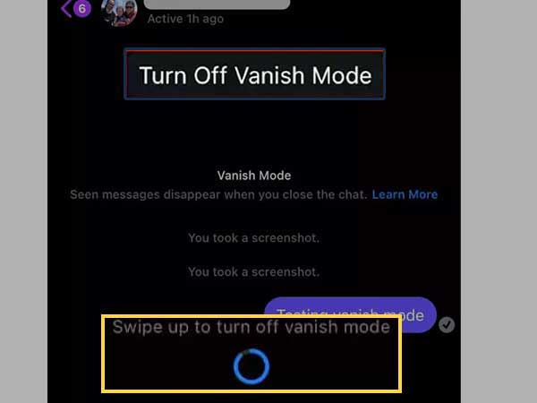 Turn off vanish mode