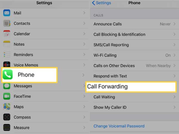 Tap on ‘Phone’ and then, tap on ‘Call Forwarding’ option to just turn ‘Off’ the switch next to Call Forwarding.