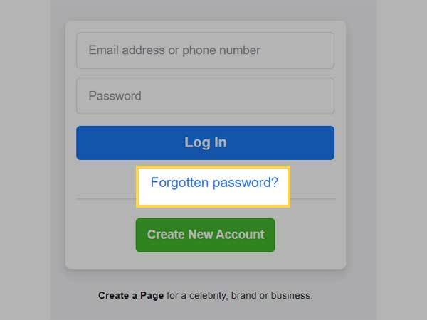 click on Forgotten password 