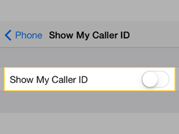 Turn off the toggle switch for ‘Show my caller ID’ option.