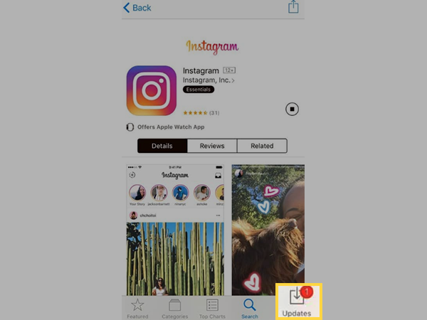 If an Update is available, update the Instagram app to the new (latest) version