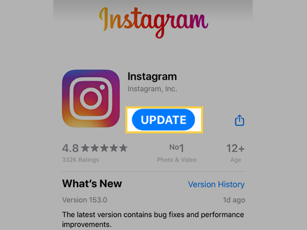 If there’s an ‘Update’ available for your phone, tap on it to download.