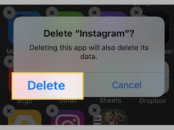 Tap on the ‘Delete App’ option to uninstall Instagram app from iPhone.