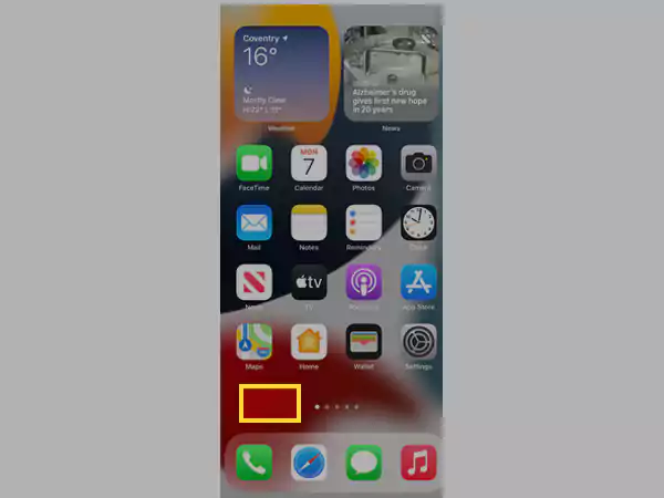 Long-press a blank space on the Home screen of your iPhone.