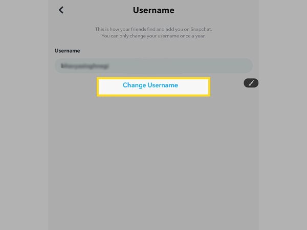Change username in Snapchat