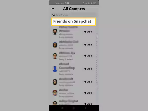 Friends on Snapchat