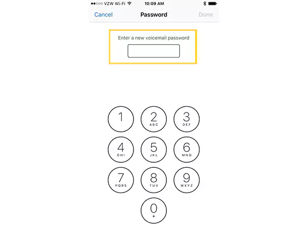 Enter voicemail Password