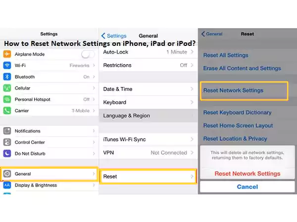 Reset network Settings iPhone