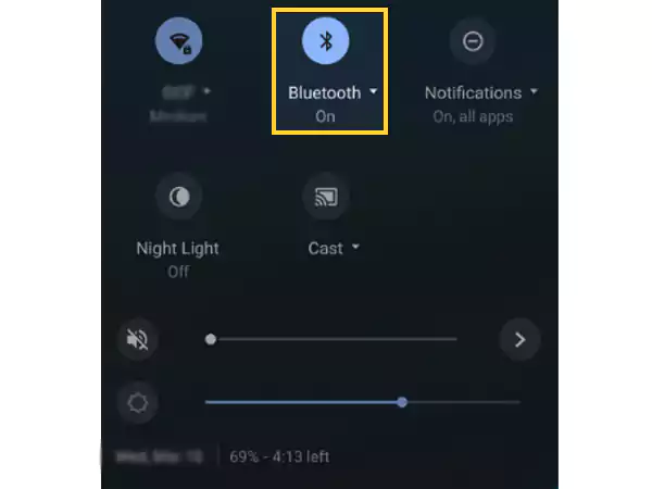 click on the Bluetooth icon
